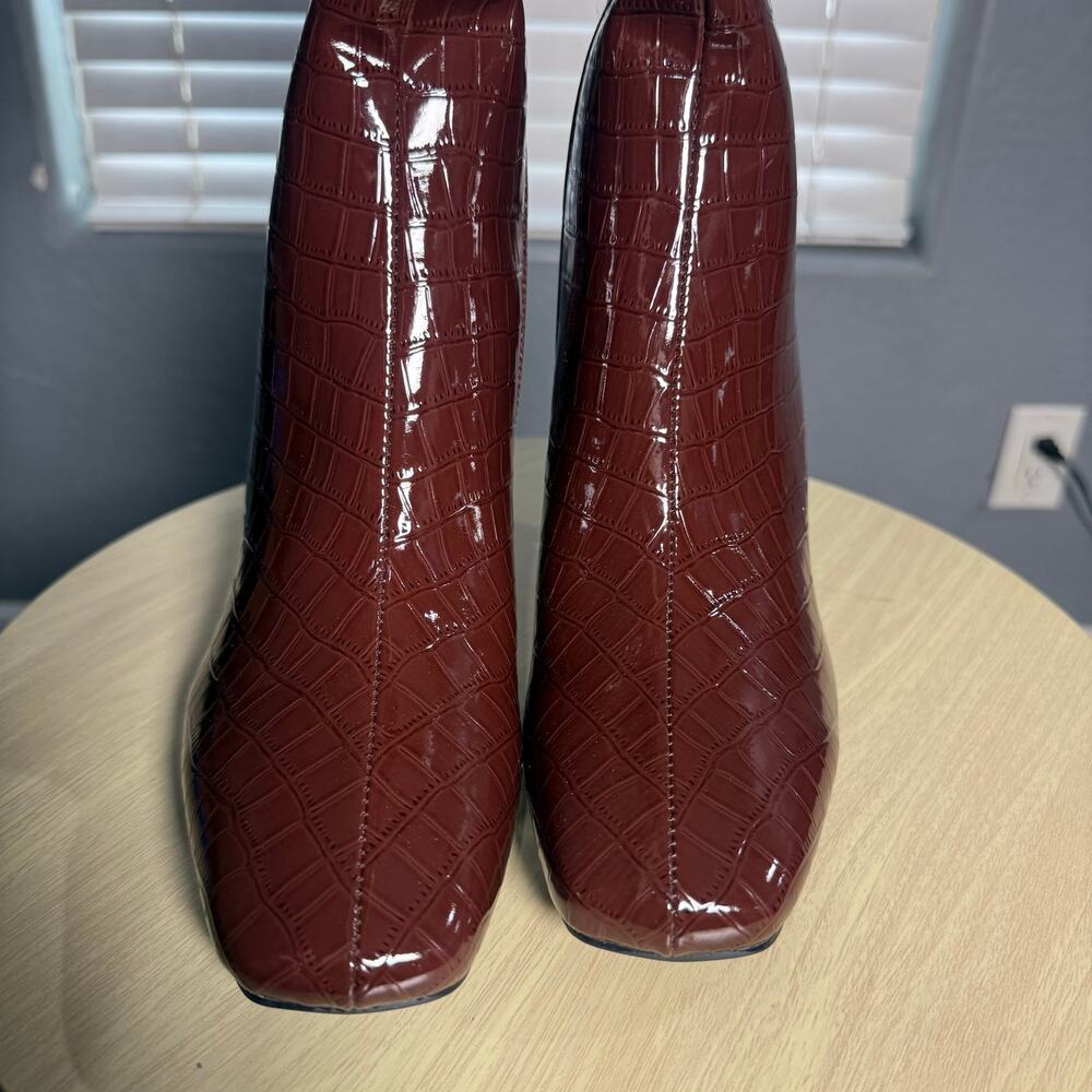 Princess Polly Alexx Knee High Boots, Burgundy, US 9 - Picture 4 of 8